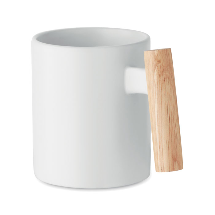 Ceramic mug with bamboo handle