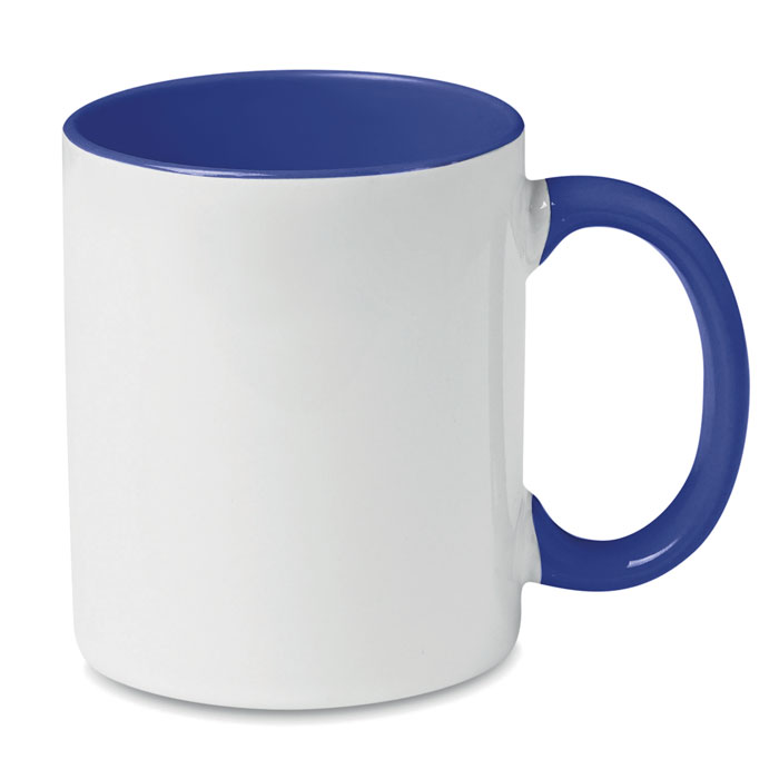 Ceramic mug with coloured handle and inside