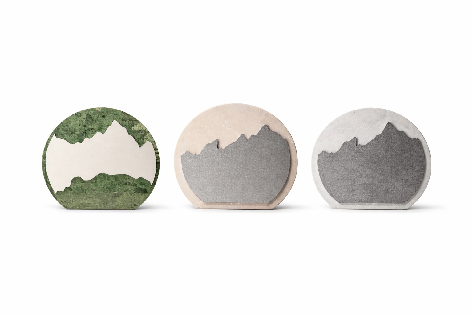 Stone Round Plaque Award With Metal Plate