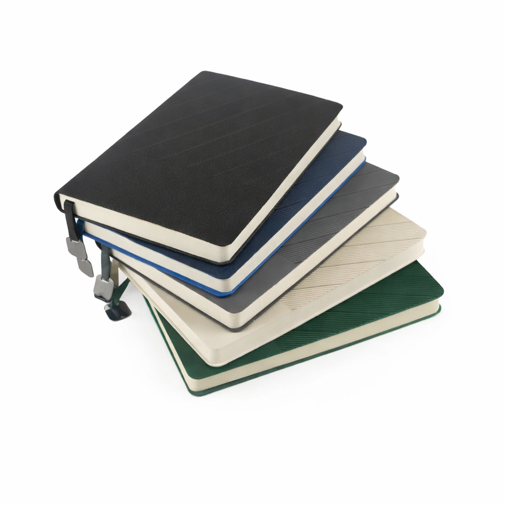 Soft PU cover notebooks A5 size with metal plate bookmark